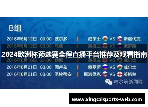 2024欧洲杯预选赛全程直播平台推荐及观看指南